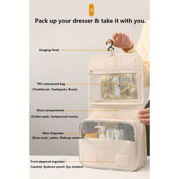 Clarissa Waterproof Toiletry Tote With 6 Pockets product image