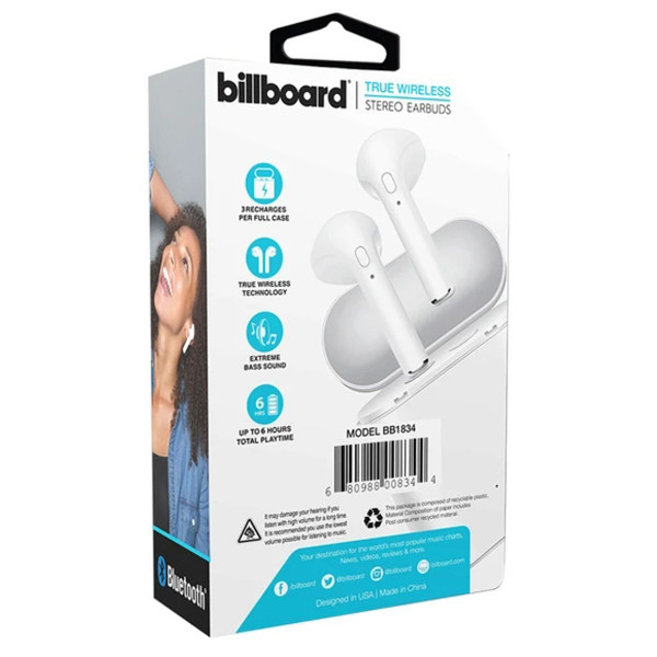 Billboard Bluetooth True Wireless Earbuds with Charging Case product image
