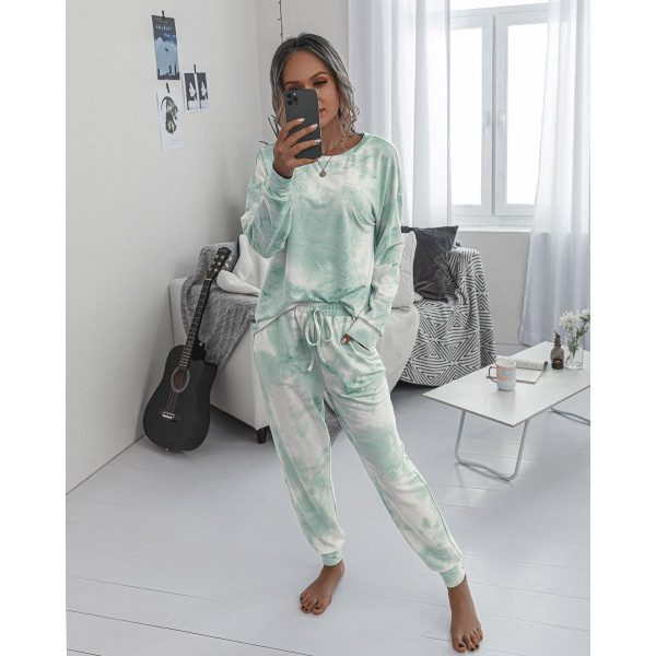 Women's Comfy Round Neck Tie-Dye Top & Pants Set product image