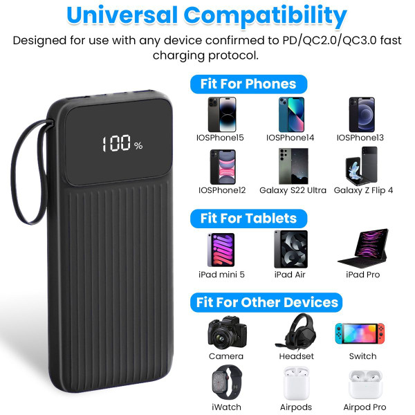PowerMaster 20,000mAh Fast-Charge Power Bank product image