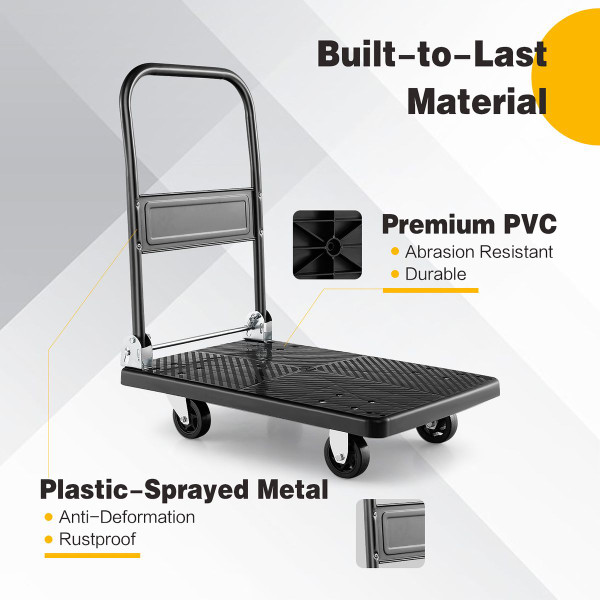 Folding Platform Hand Truck with 360° Swivel Wheels product image