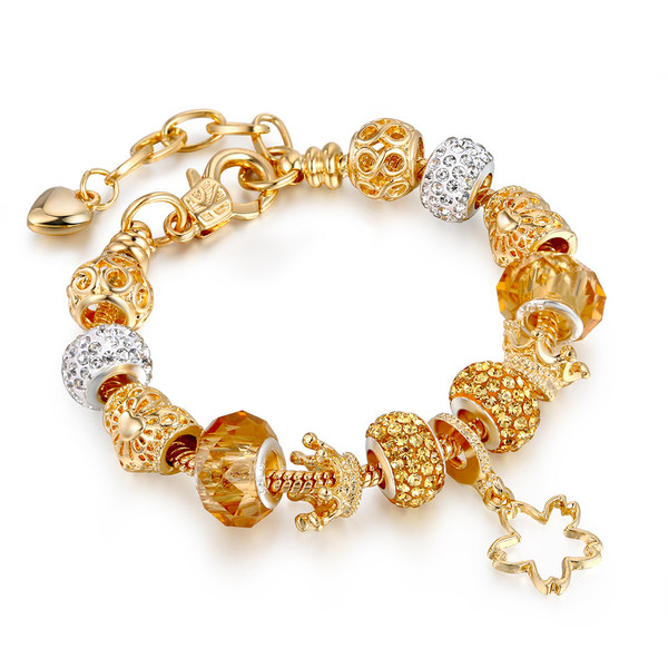 Gold Plated Rhinestone Charm Bracelet product image