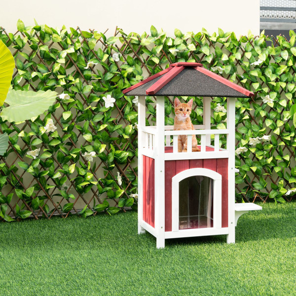 2-Story Wooden Outdoor Cat House product image