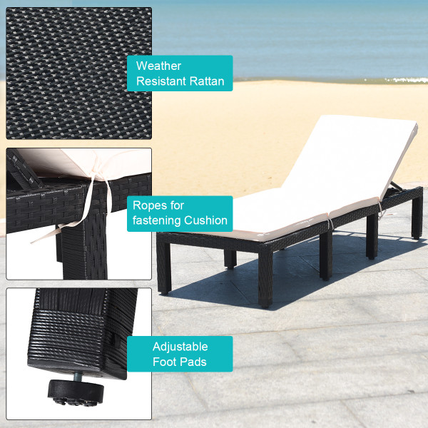 Costway Rattan Cushioned Lounge Chairs (2-Piece) product image