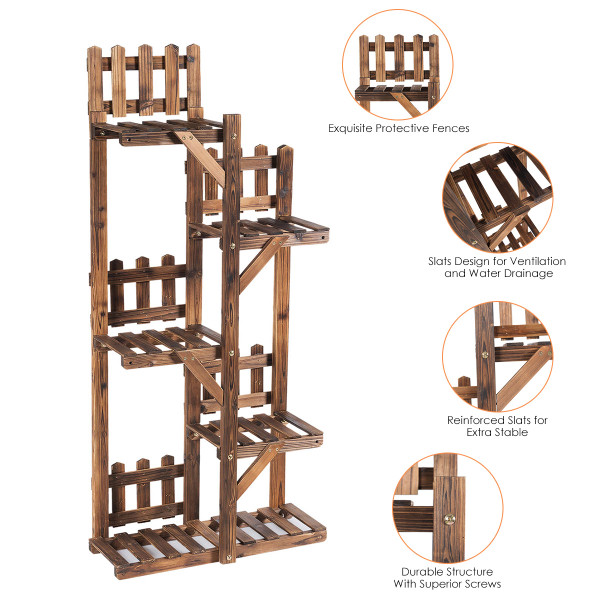 5-Tier Wood Plant Stand Display Shelf  product image