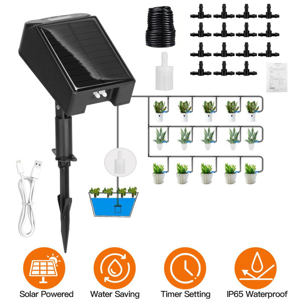 iMounTEK Solar Powered Water Pump Drip Irrigation Kit