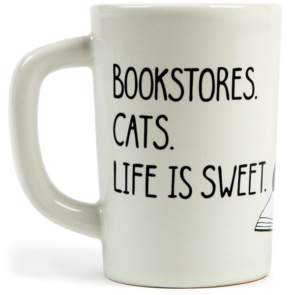 12-Ounce Bookstore Cats Ceramic or Library Card Mug product image