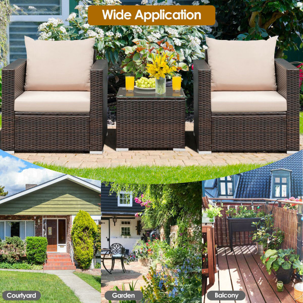 Costway 3-Piece Patio Rattan Furniture Set  product image