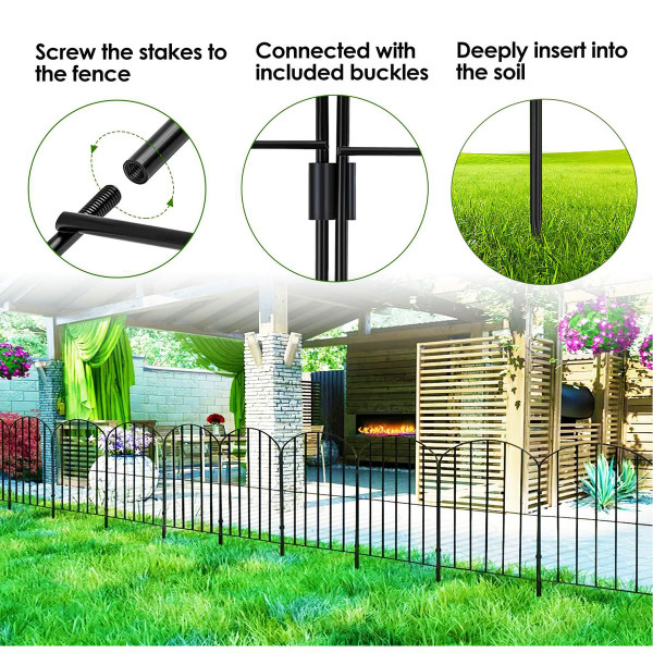 Decorative Garden Fence Iron Folding Panel Border (Set of 10) product image