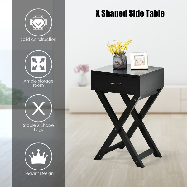 Costway X-Shape Nightstand Accent Table product image