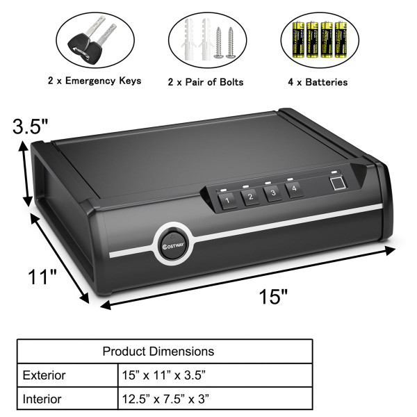 Quick-Access Dual Firearm Safety Device with Biometric Fingerprint Lock product image