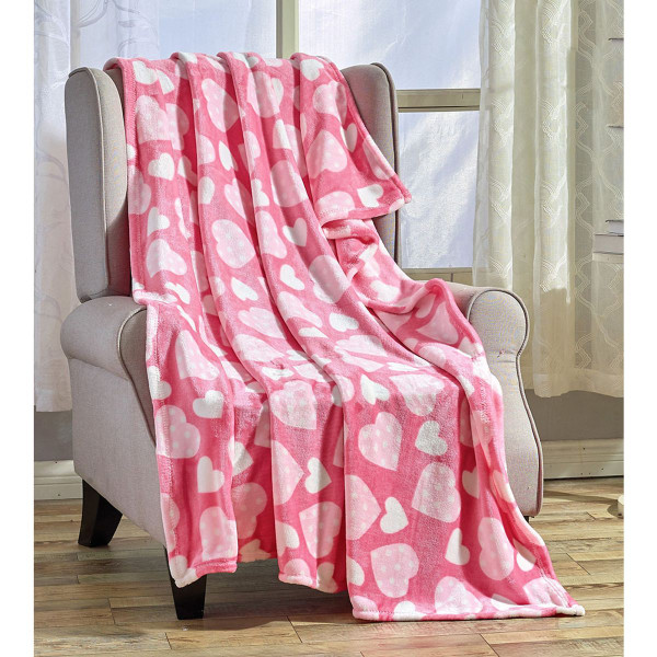 Noble House Heart-Themed Plush Throw Blankets product image
