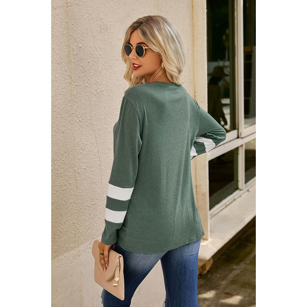 Women's Varsity Stripe Twisted Front Long Sleeve Top product image