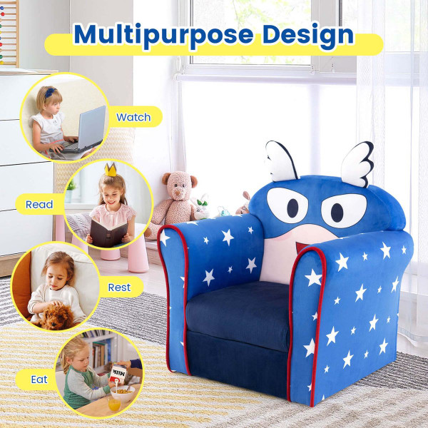 Wooden Frame Upholstered Toddler Chair  product image