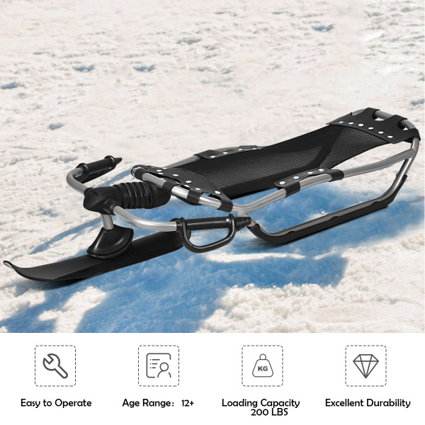 Snow Racer Sled with Textured Grip Handles & Mesh Seat product image