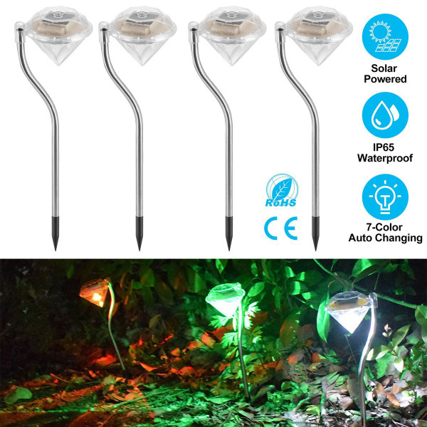 Solarek® Solar Diamond-Shape Garden Stake Light (4-Pack) product image