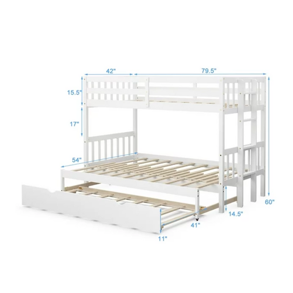 Costway Twin Pull-Out Bunk Bed with Trundle Ladder product image