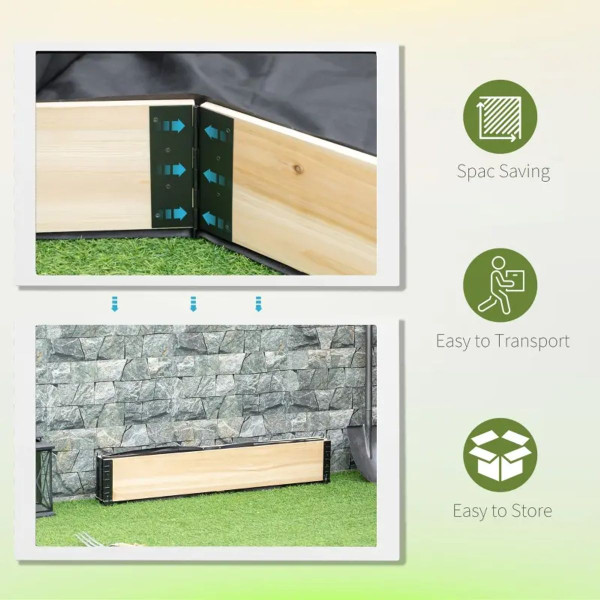 Outsunny Wooden Foldable Raised Garden Bed with Steel Insert product image