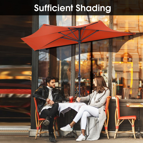 9-Foot Half-Round Patio Umbrella product image