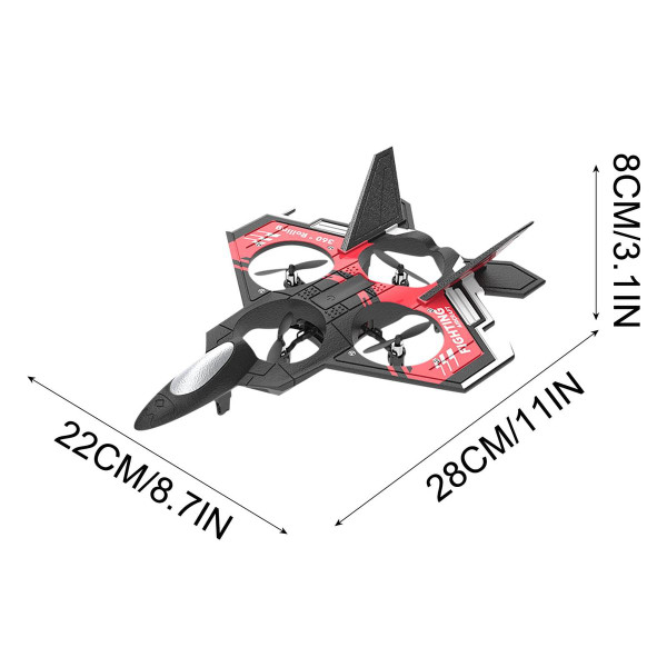 S98 Radio-Controlled Aircraft 2.4G Gravity UAV Remote Control Fighter EPP Foam Glide Model Aircraft Toy Gift Color Red product image