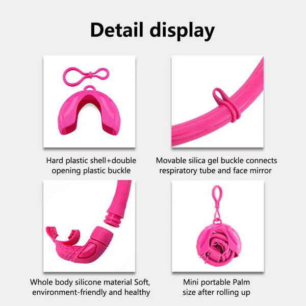 Diving Snorkel Portable Foldable Multi-color Silicone Freediving Snorkel For Swimming Diving Color White product image