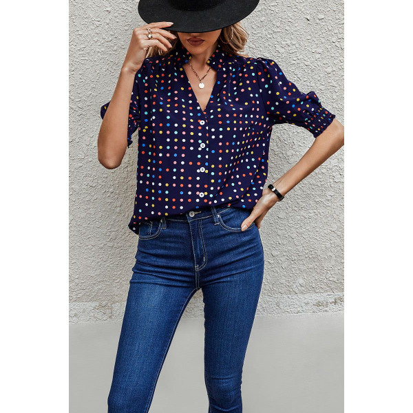 Women's Whimsy Polka Dot Puff Sleeve Blouse product image