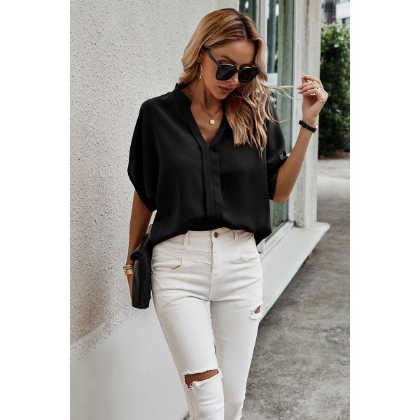 Women's V-Neck Dolman Petal Sleeve Blouse product image