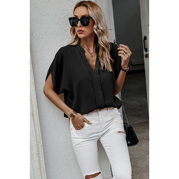 Women's V-Neck Dolman Petal Sleeve Blouse product image