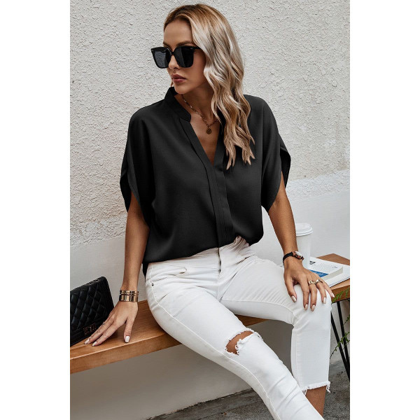 Women's V-Neck Dolman Petal Sleeve Blouse product image
