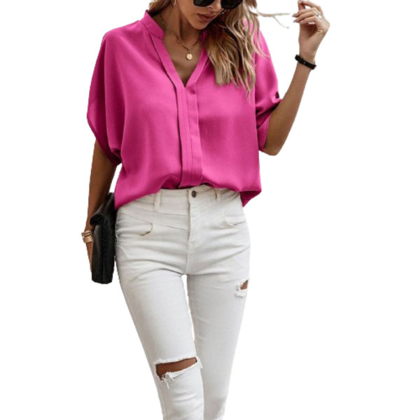 Women's V-Neck Dolman Petal Sleeve Blouse product image