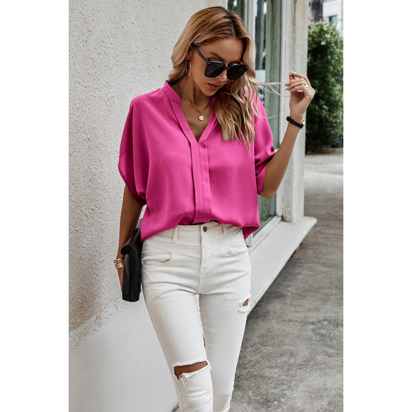 Women's V-Neck Dolman Petal Sleeve Blouse product image