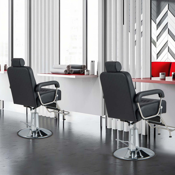 360° Swivel Hydraulic Barber Chair with Adjustable Headrest & Backrest product image