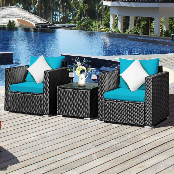 3-Piece Patio Rattan Wicker Furniture Set  product image