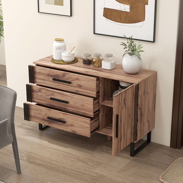 Sideboard Buffet Cabinet Credenza Storage Cabinet with 3 Drawers product image