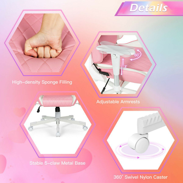 Ergonomic High-Back Swivel Gaming Chair with Headrest & Lumbar Support product image