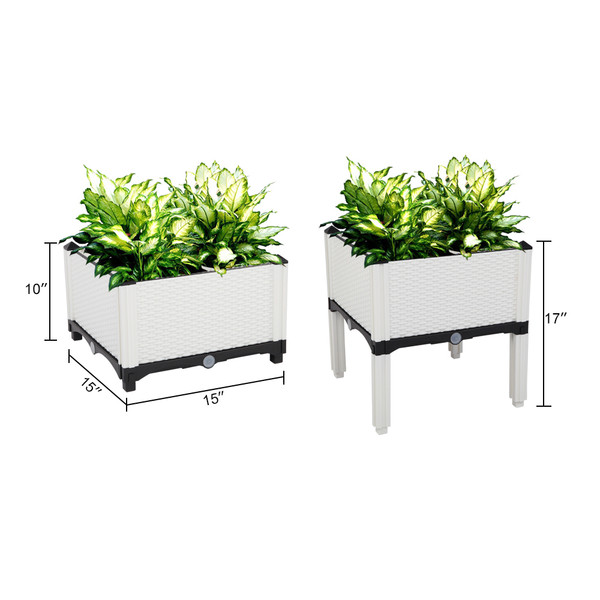 Square Plastic Planting Boxes (Set of 2) product image