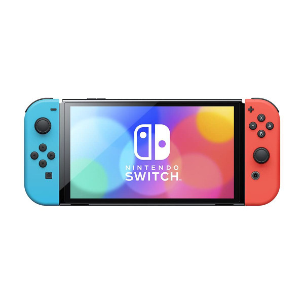 Nintendo Switch OLED Model with Neon Red and Blue Joy-Con product image