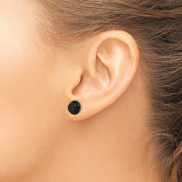 Stainless Steel Polished Black IP-Plated Post Earrings product image