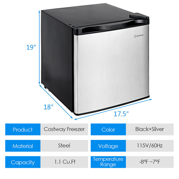 Stakol 1.1 cu. ft. Compact Single-Door Mini Upright Freezer product image