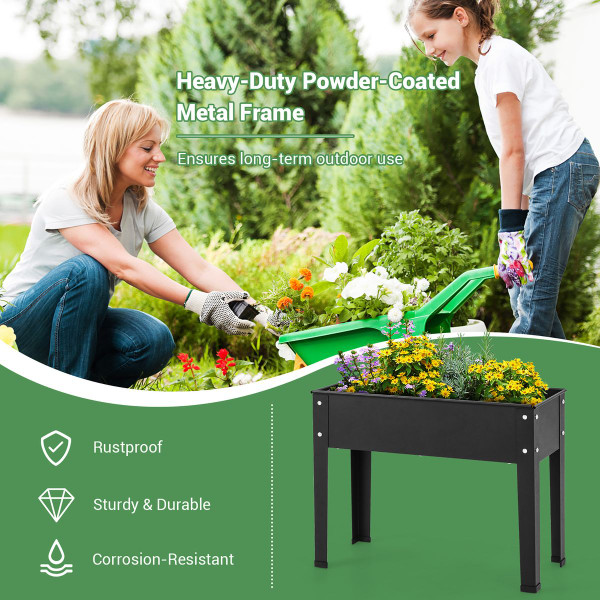 Metal Elevated Planter Box Raised Garden Bed with Legs and Drainage product image