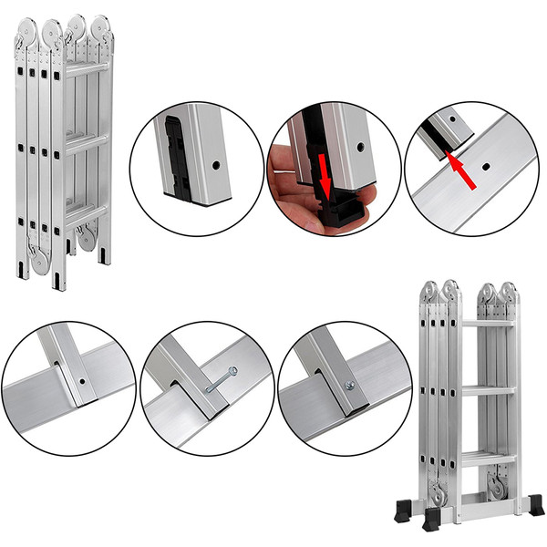 12.5-Foot Multipurpose Aluminum Folding Ladder product image