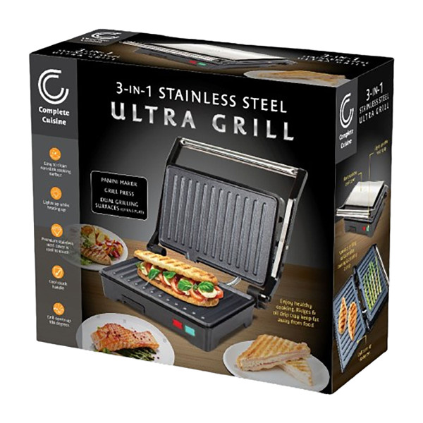 Complete Cuisine® 3-in-1 Stainless Steel Ultra Grill product image