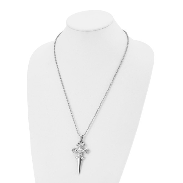 24in Stainless Steel Polished Dagger Necklace product image
