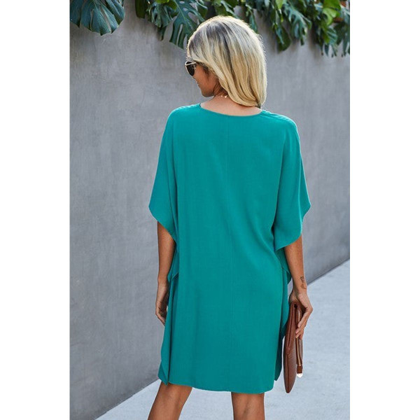 Women's V-Neck Dolman Sleeve Batwing-Style Dress product image