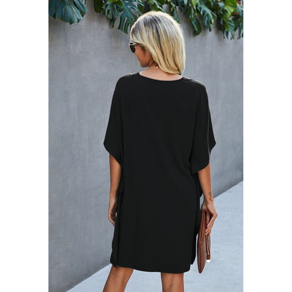 Women's V-Neck Dolman Sleeve Batwing-Style Dress product image