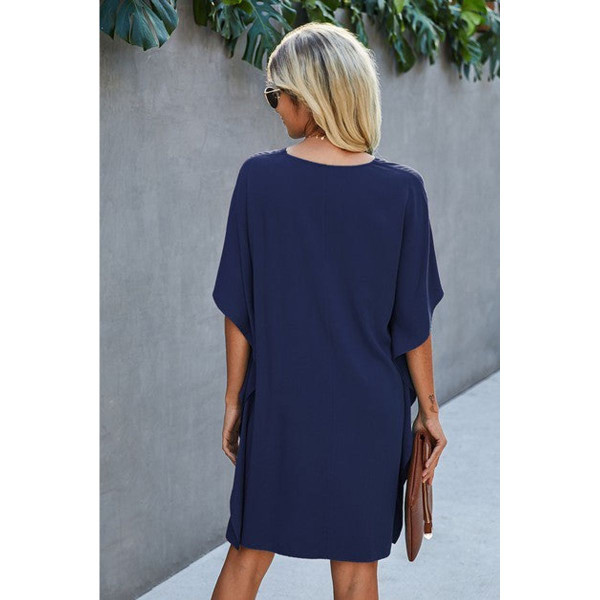 Women's V-Neck Dolman Sleeve Batwing-Style Dress product image