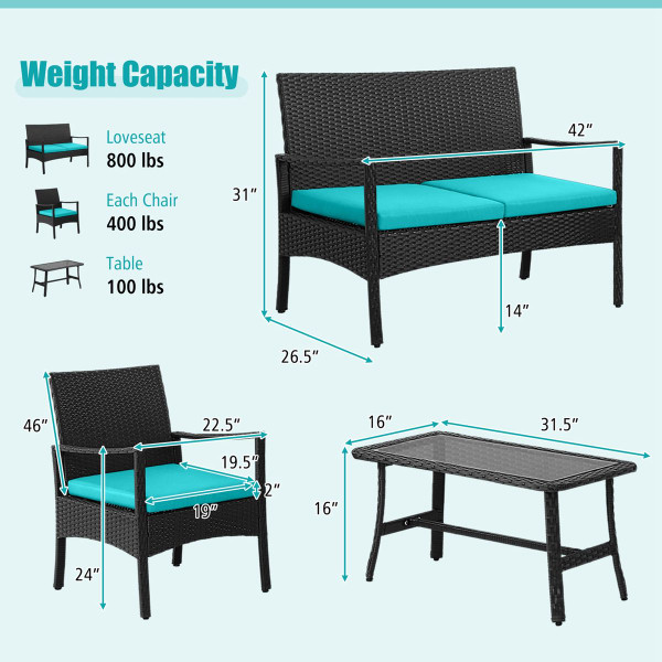 Costway 4-Piece Wicker Patio Furniture Set product image