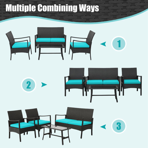 Costway 4-Piece Wicker Patio Furniture Set product image