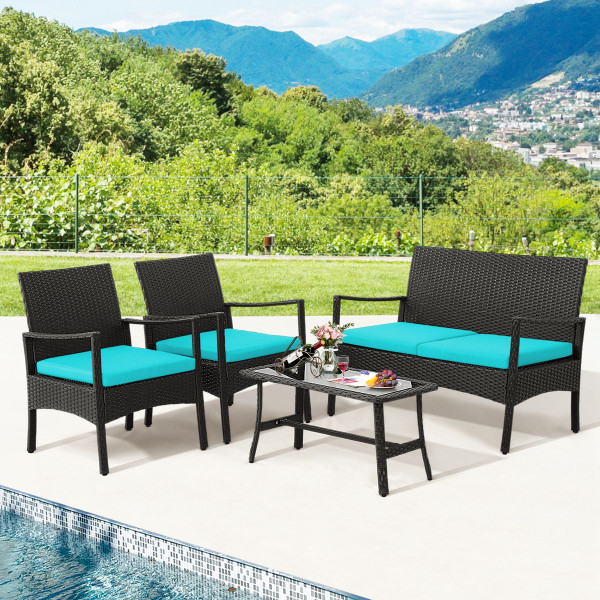 Costway 4-Piece Wicker Patio Furniture Set product image