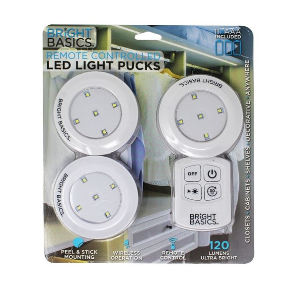 Bright Basics Ultra Thin Wireless LED Puck Light (3-Pack) product image